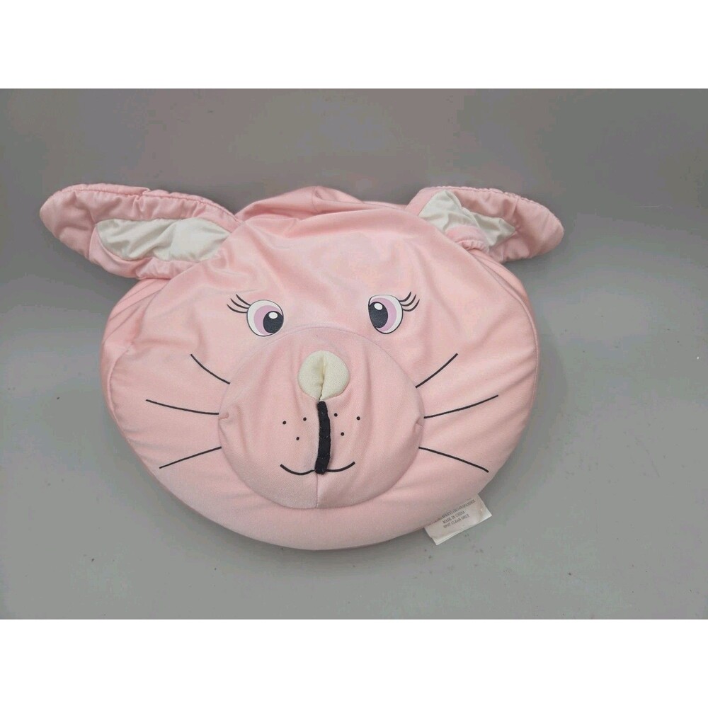Brentwood Moshi Microbead Pink Bunny Rabbit Head 15" Squishy Pillow Plush Rare